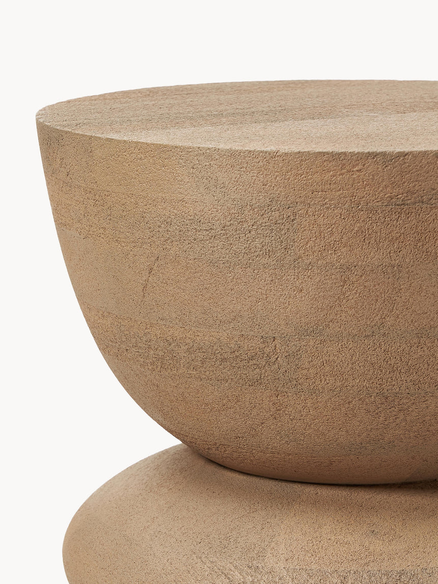 Torna Ahşap Yuvarlak Yan Sehpa Natürel