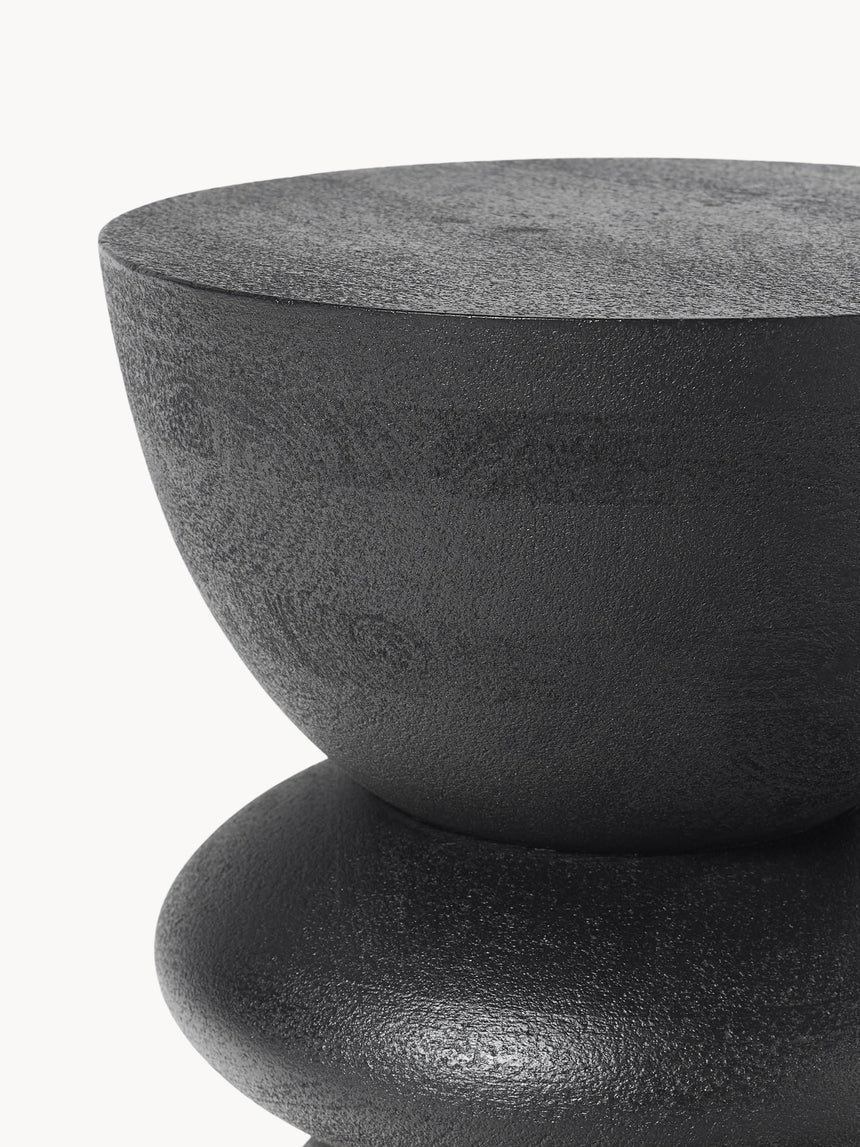 Torna Ahşap Yuvarlak Yan Sehpa Siyah