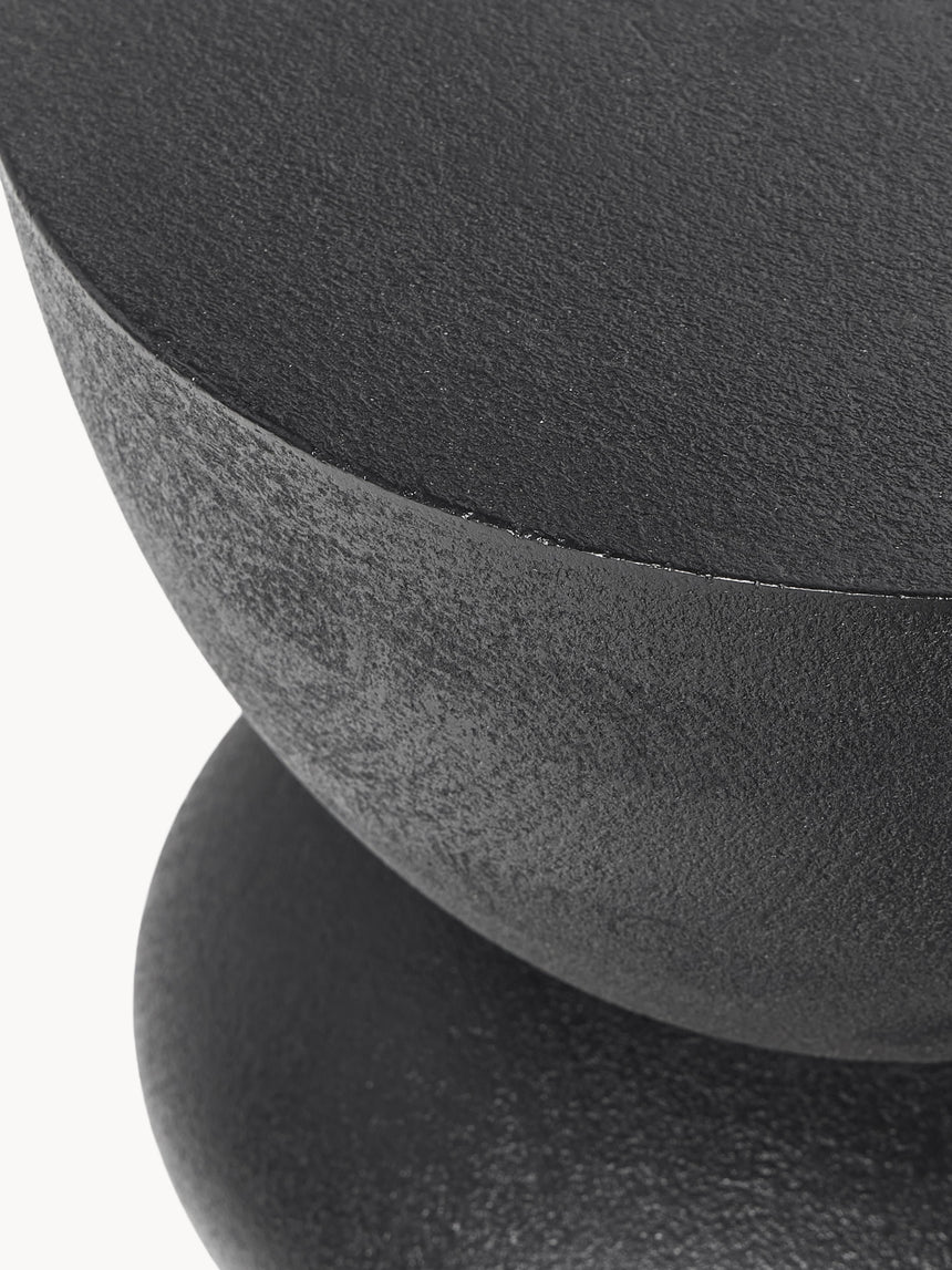 Torna Ahşap Yuvarlak Yan Sehpa Siyah