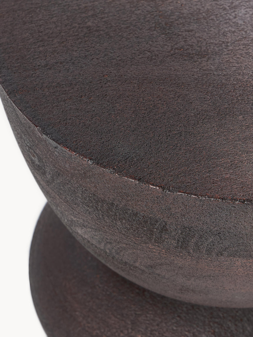 Torna Ahşap Yuvarlak Yan Sehpa Venge