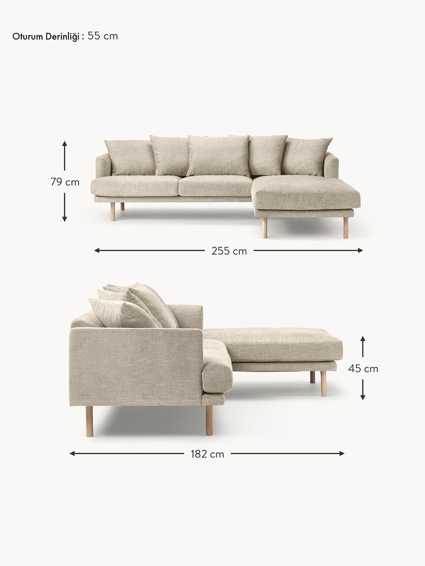 Trilye Köşe Koltuk Bej