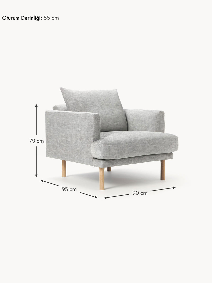 Trilye Tekli Koltuk Açık Gri