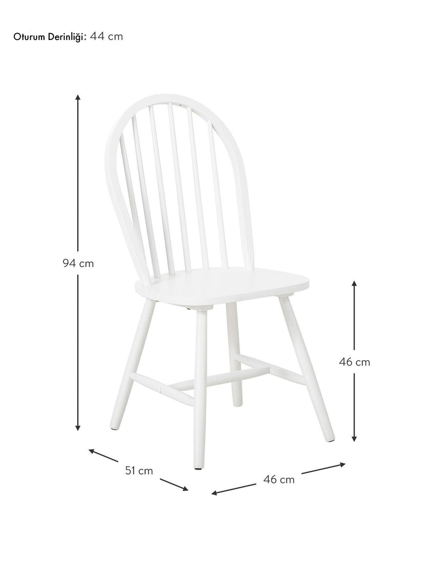 Vilma Ahşap Sandalye Beyaz