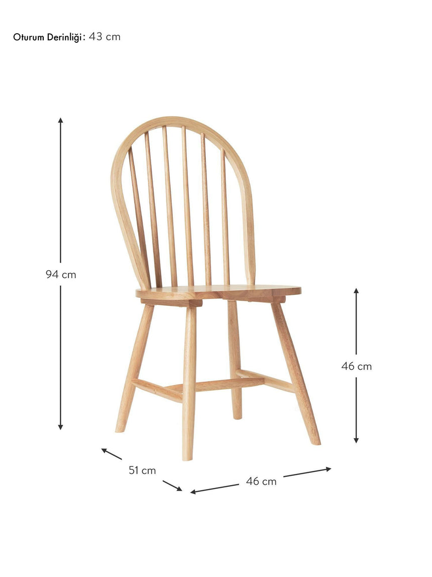 Vilma Ahşap Sandalye Natürel