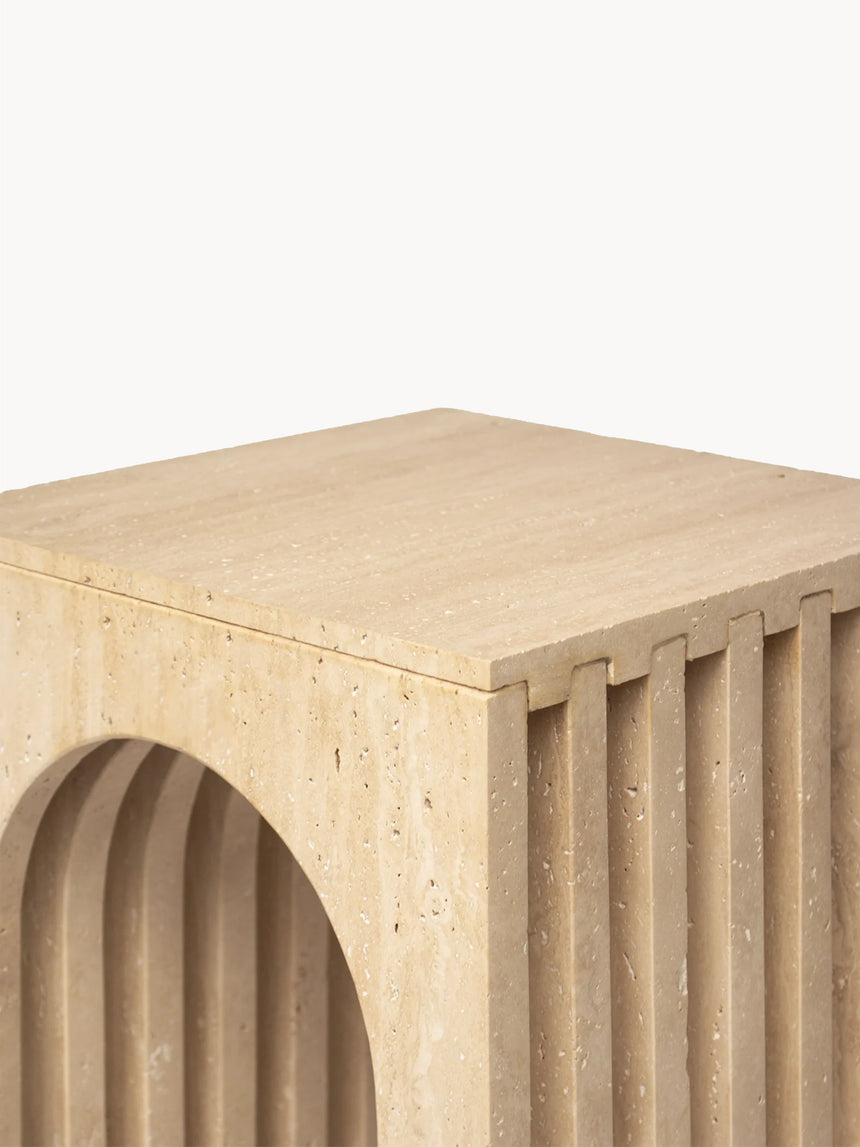 Voks Traverten Mermer Yan Sehpa