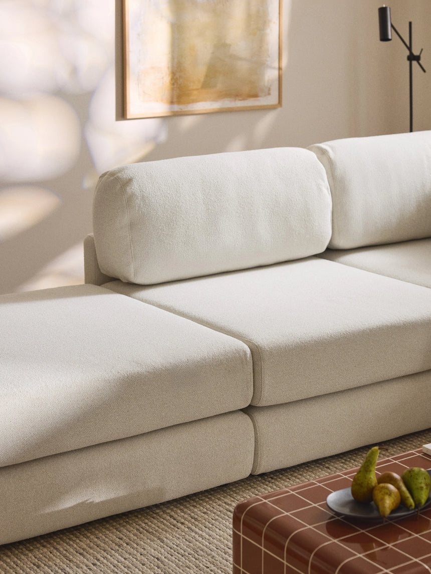 Voys Bazalı Köşe Koltuk Kırık Beyaz Şönil