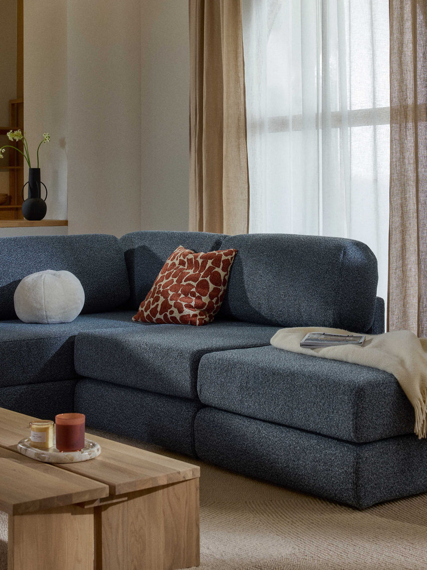 Voys Bazalı Köşe Koltuk Mavi Şönil