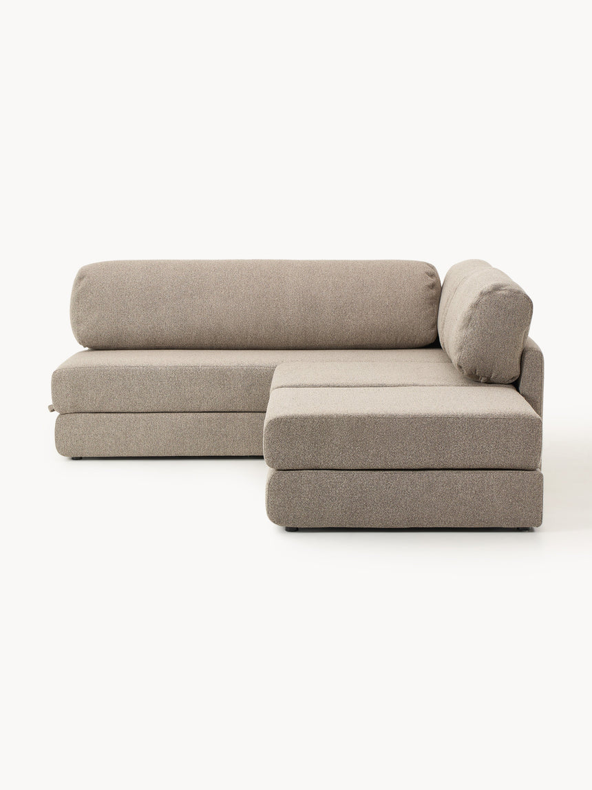 Voys Bazalı Köşe Koltuk Sütlü Kahve Şönil