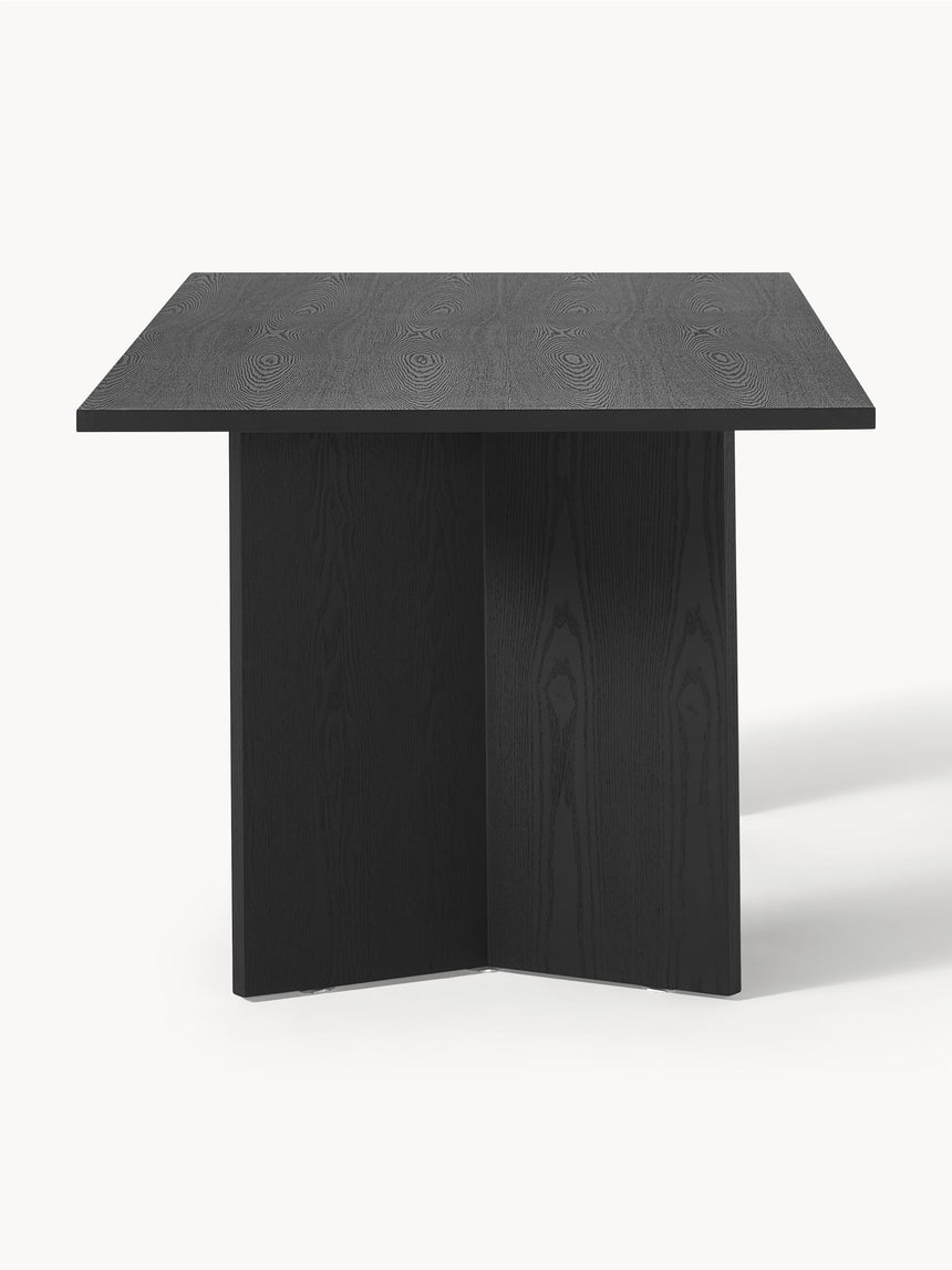 Yay Dikdörtgen Ahşap Yemek Masası Siyah