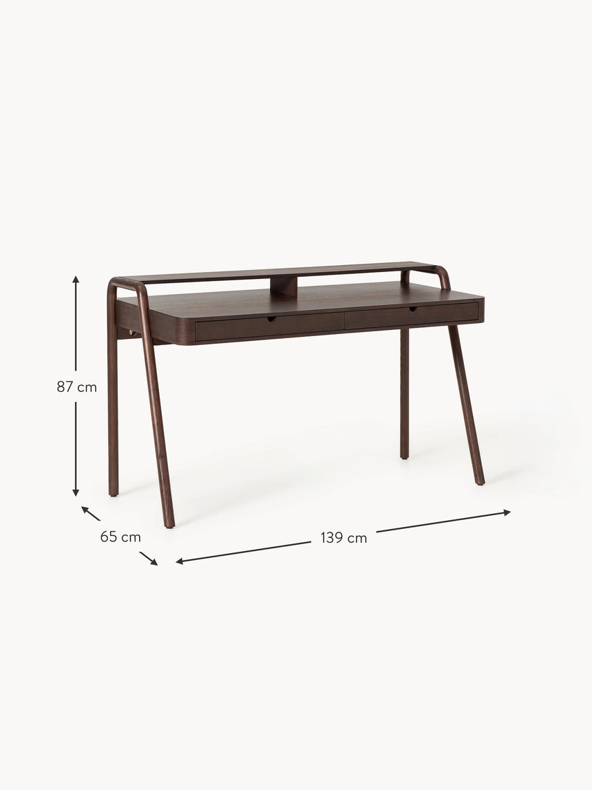 Adel Çekmeceli Ahşap Çalışma Masası Ceviz