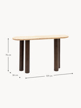 Alfa Traverten Mermer Tablalı Ahşap Dresuar Ceviz