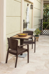 Antares Kollu Rattan Görünümlü Polipropilen Sandalye Venge