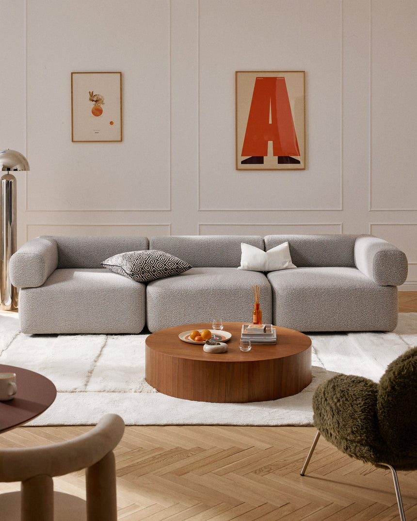 Apple Dörtlü Koltuk Gri Bukle