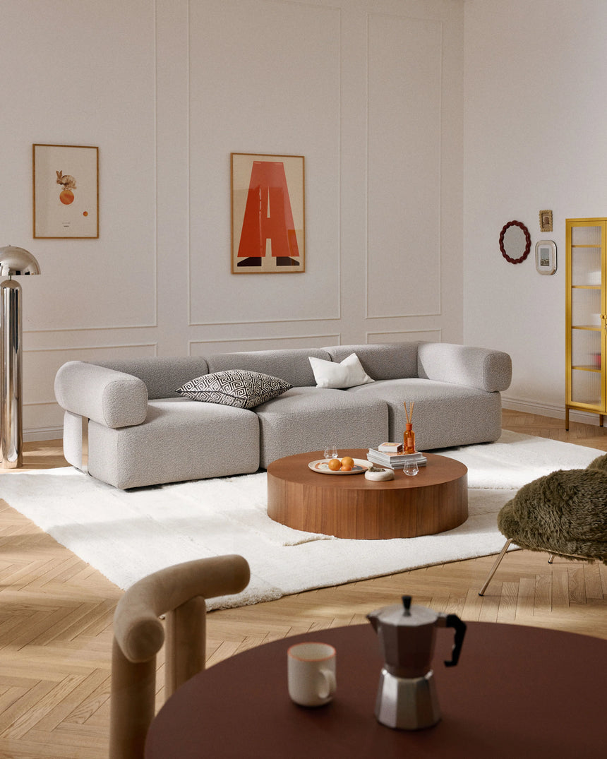 Apple Dörtlü Koltuk Gri Bukle