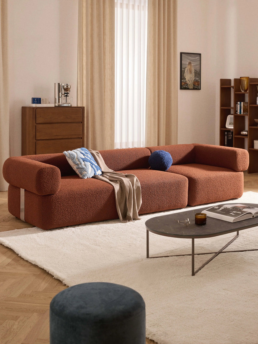 Apple Dörtlü Koltuk Terakota Bukle