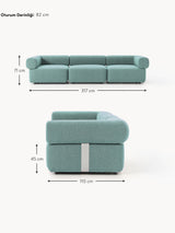 Apple Dörtlü Koltuk Turkuaz Bukle