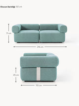 Apple Üçlü Koltuk Turkuaz Bukle