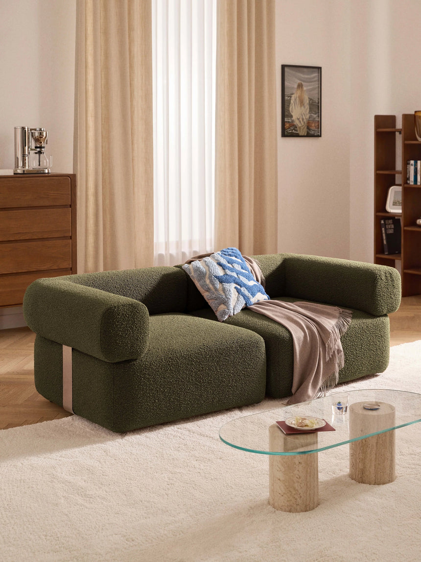 Apple Üçlü Koltuk Zeytin Yeşili Bukle