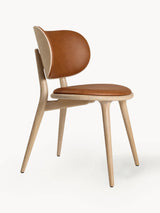 Asporsh Ahşap Sandalye Açık Kahve Deri Açık Meşe