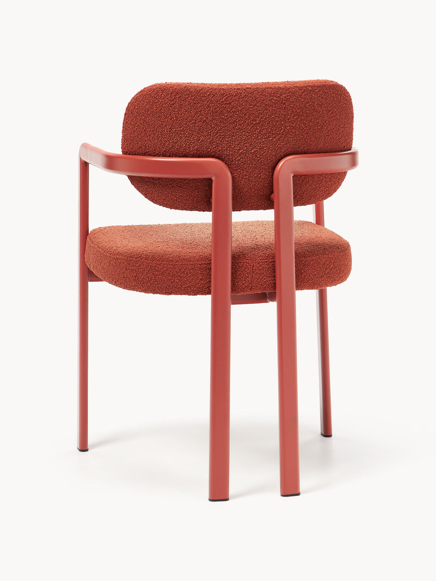 Austral Metal Sandalye Mercan Kırmızısı Bukle Mercan Kırmızısı Ayaklı