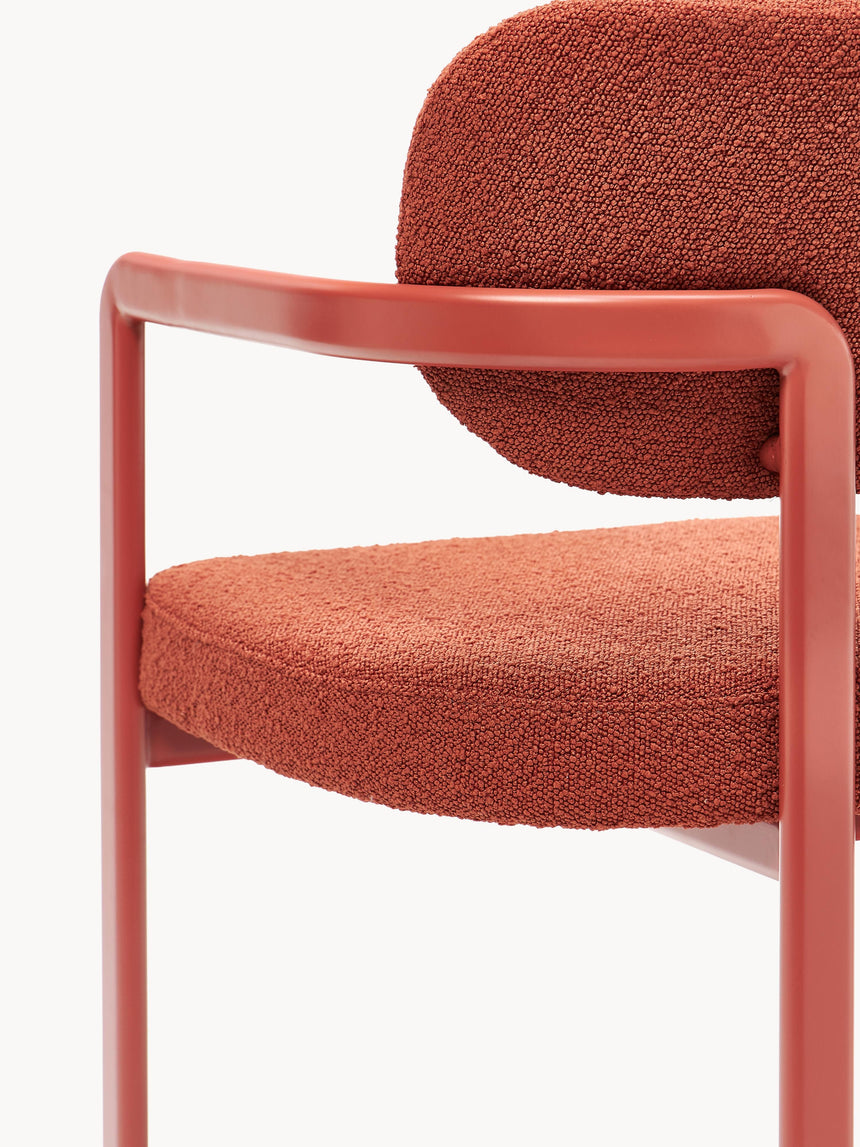 Austral Metal Sandalye Mercan Kırmızısı Bukle Mercan Kırmızısı Ayaklı