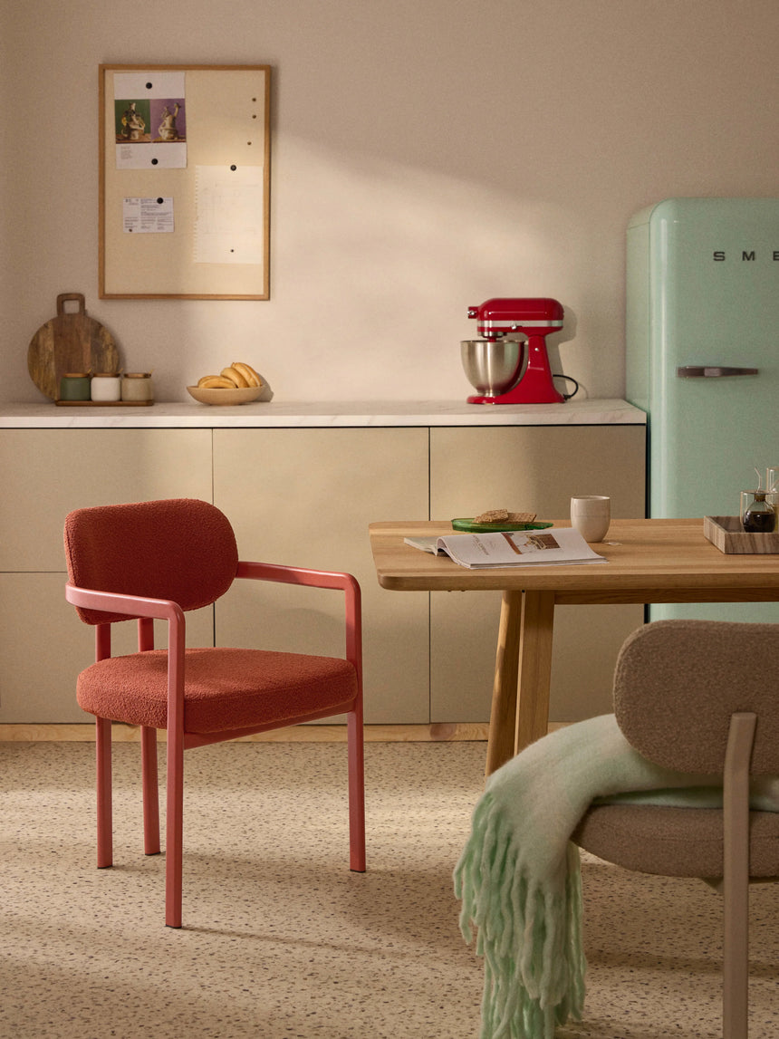 Austral Metal Sandalye Mercan Kırmızısı Bukle Mercan Kırmızısı Ayaklı