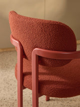 Austral Metal Sandalye Mercan Kırmızısı Bukle Mercan Kırmızısı Ayaklı