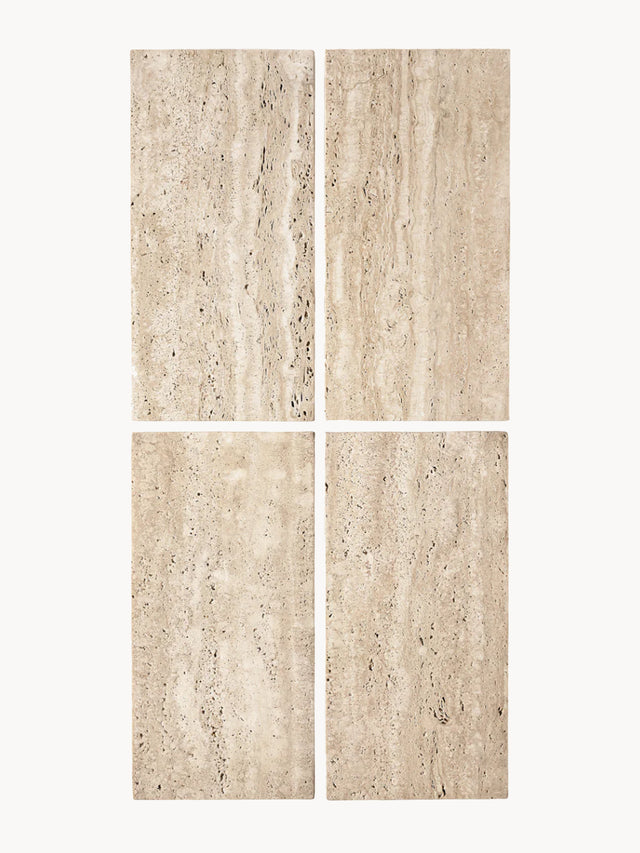 Avensis Traverten Mermer Yuvarlak Yan Sehpa