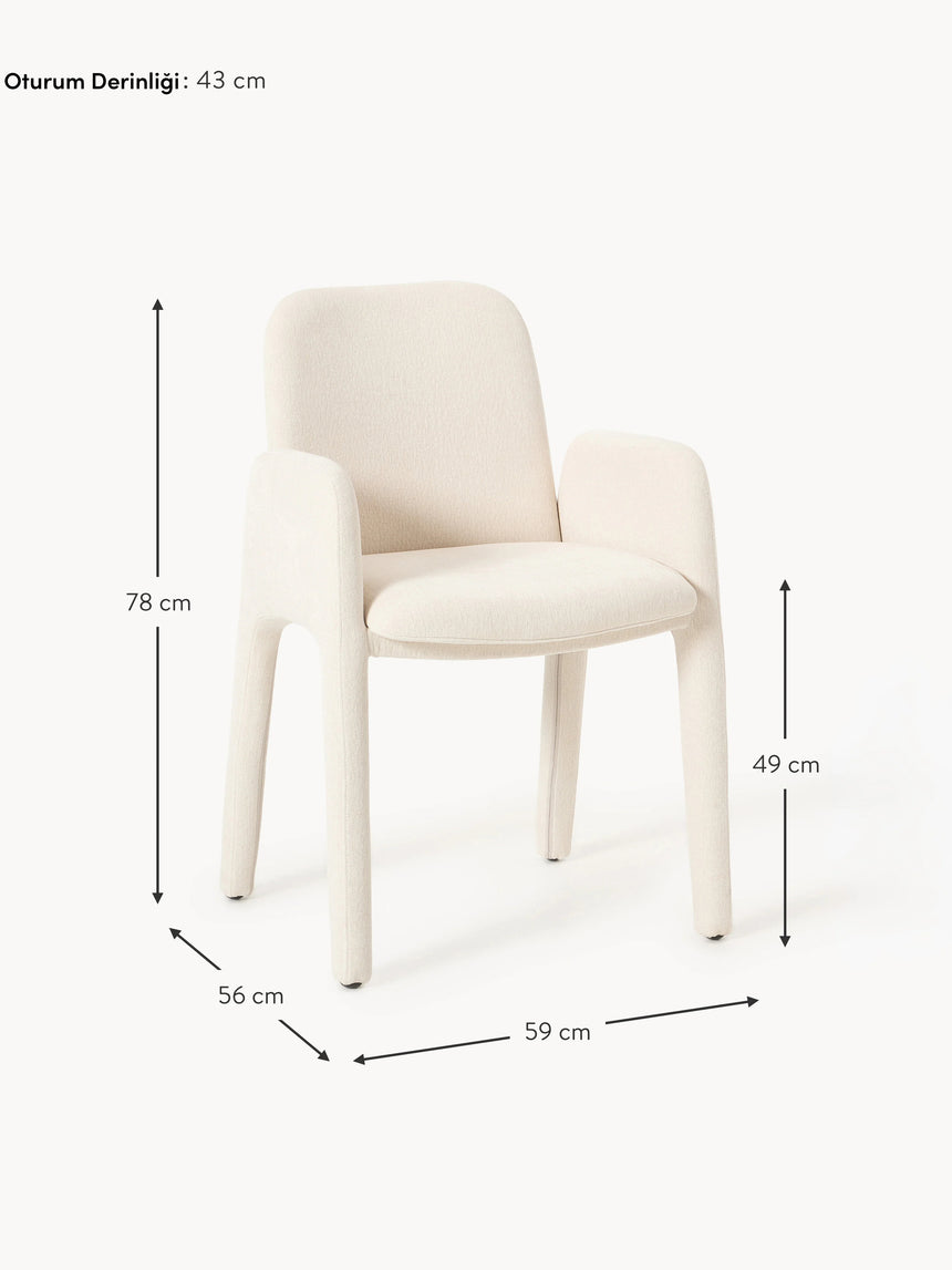 Badoo Kumaş Sandalye Açık Bej Keten