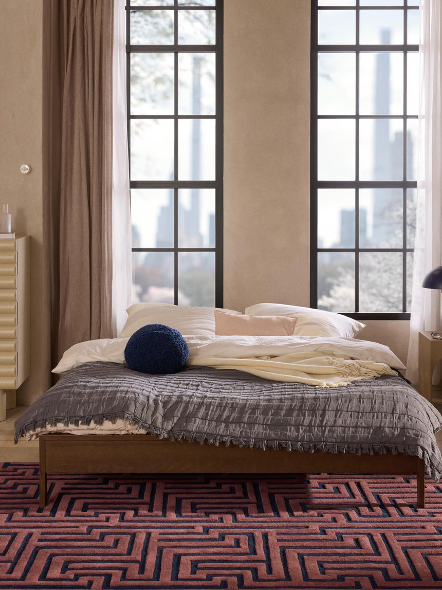 Basis Çift Kişilik Ahşap Karyola Ceviz