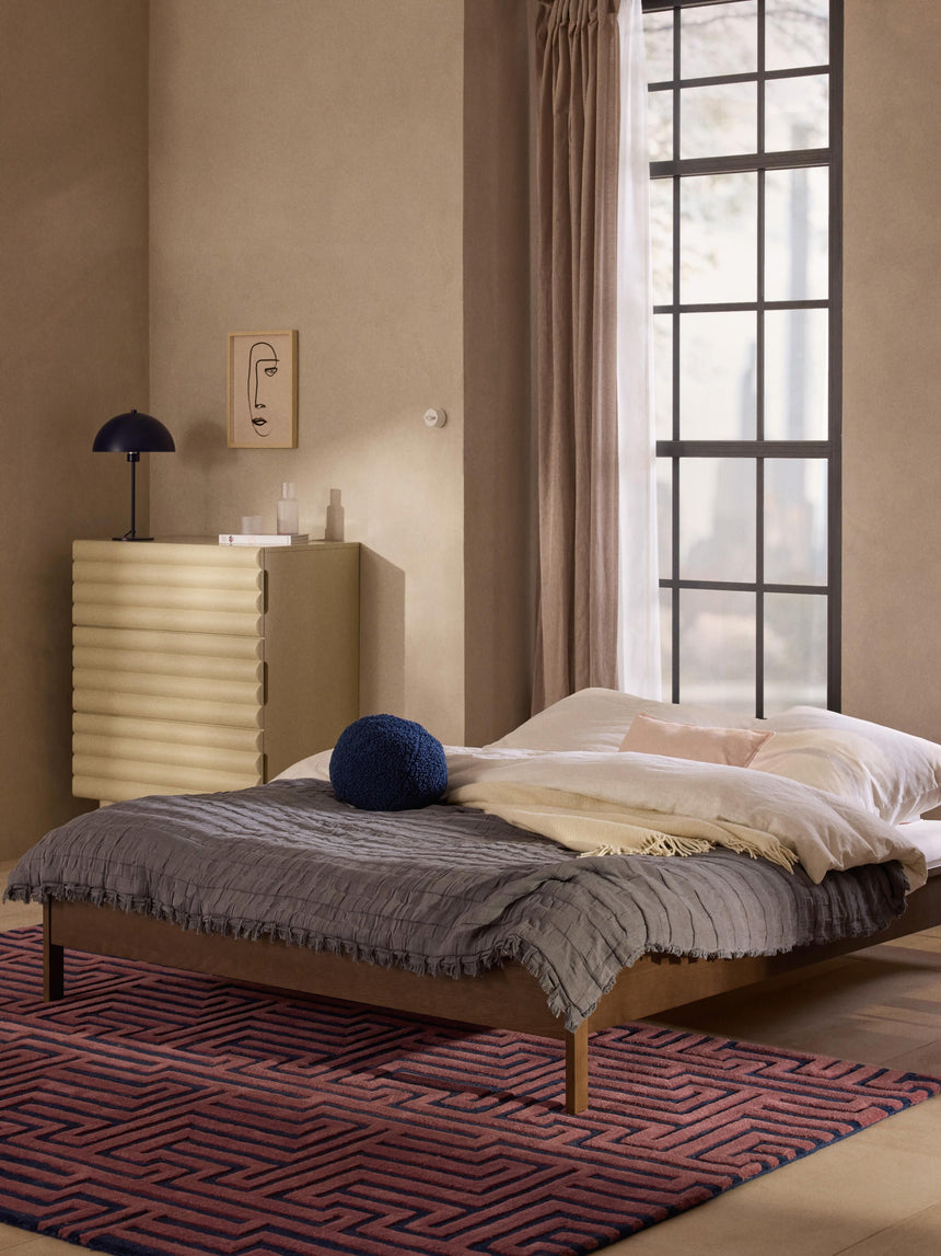 Basis Çift Kişilik Ahşap Karyola Ceviz