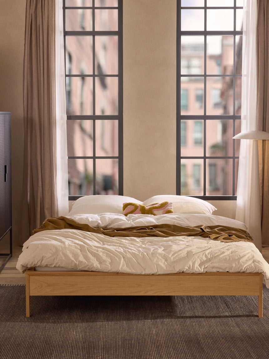 Basis Çift Kişilik Ahşap Karyola Meşe