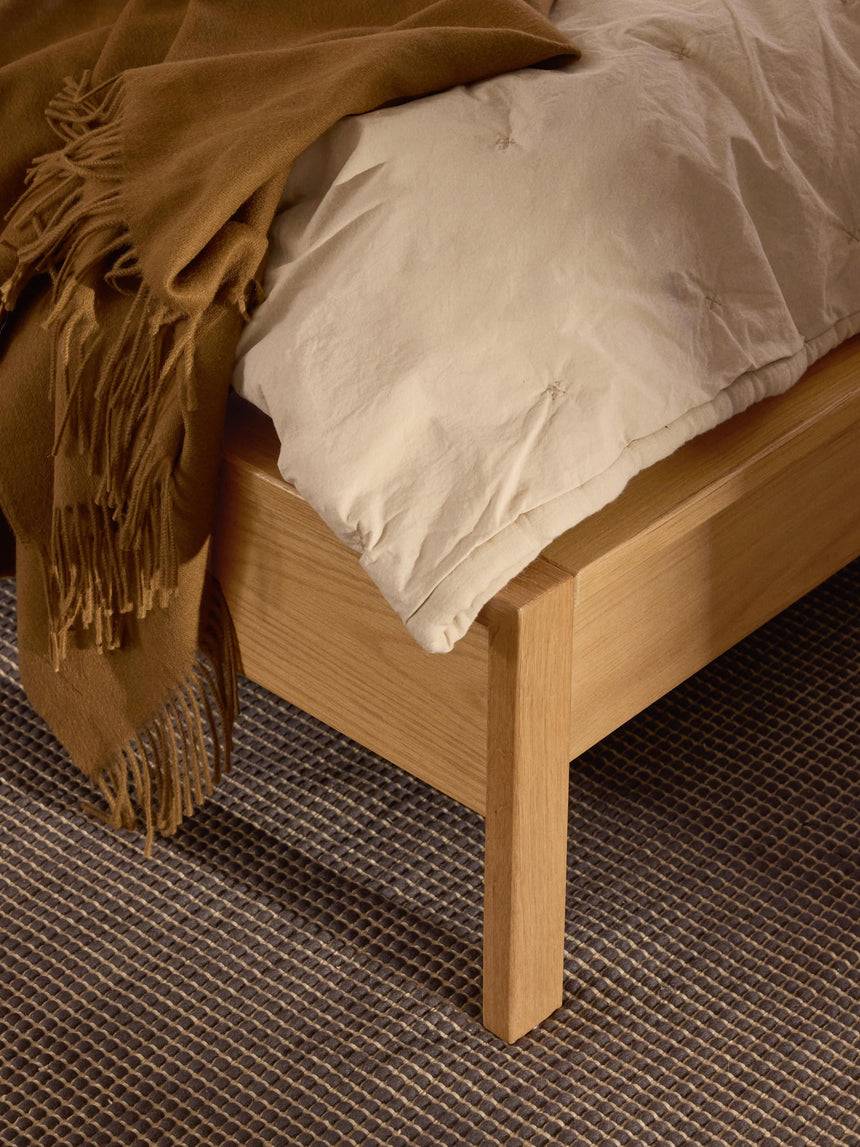 Basis Çift Kişilik Ahşap Karyola Meşe