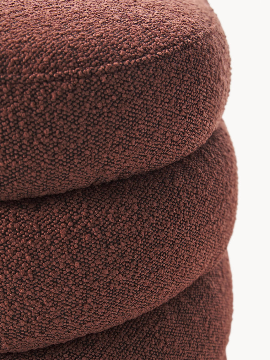 Beko Elips Puf Şarap Kırmızısı Bukle