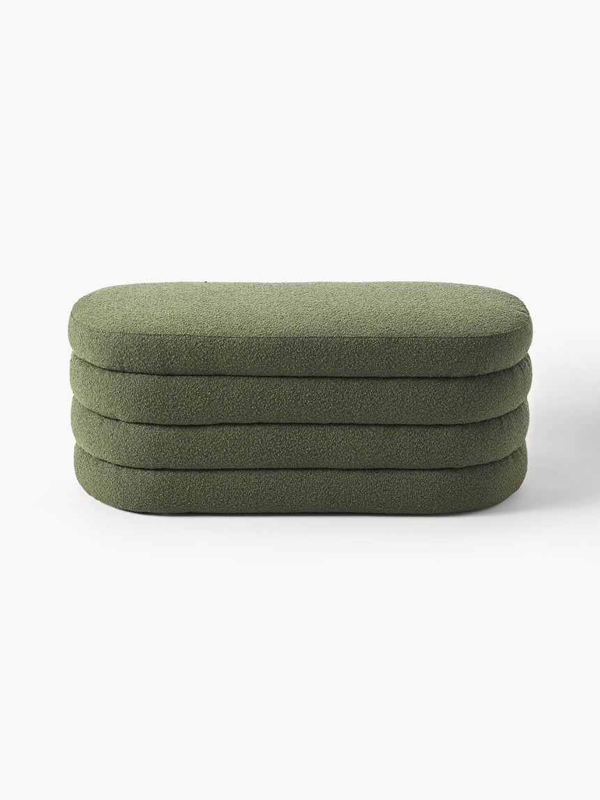 Beko Elips Puf Koyu Yeşil Bukle