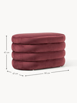 Beko Elips Sandık Puf Şarap Kırmızısı