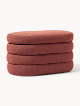 Beko Elips Sandık Puf Şarap Kırmızısı Bukle