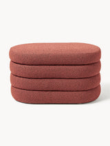 Beko Elips Sandık Puf Şarap Kırmızısı Bukle