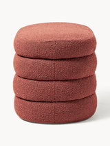 Beko Elips Sandık Puf Şarap Kırmızısı Bukle