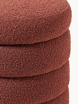 Beko Elips Sandık Puf Şarap Kırmızısı Bukle