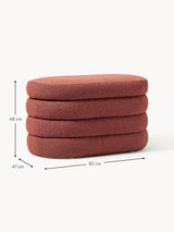 Beko Elips Sandık Puf Şarap Kırmızısı Bukle