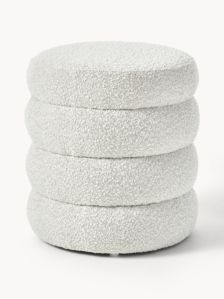 Beko Silindir Puf Kırık Beyaz Bukle