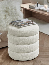 Beko Silindir Puf Kırık Beyaz Bukle