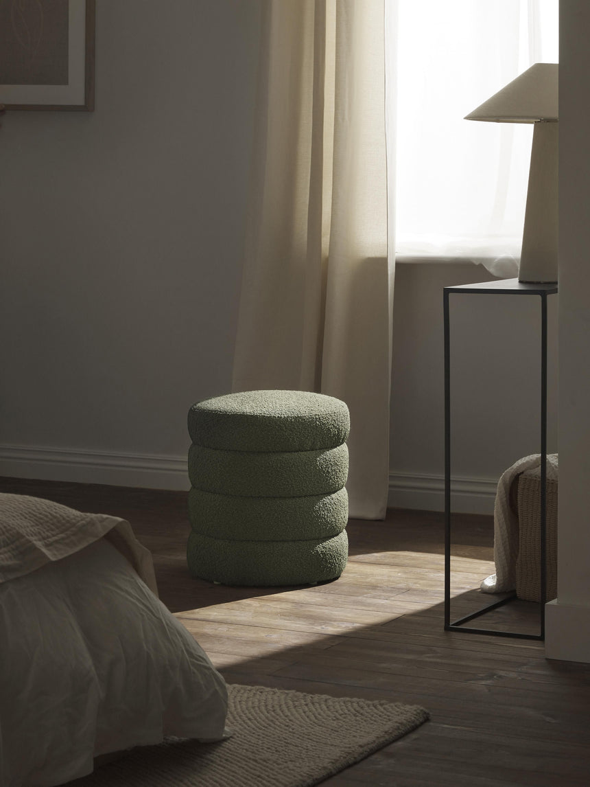 Beko Silindir Puf Koyu Yeşil Bukle