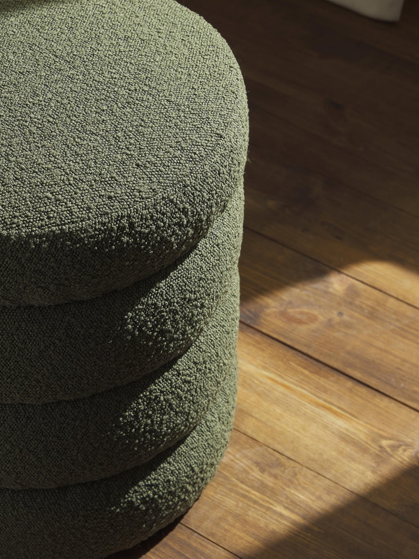 Beko Silindir Puf Koyu Yeşil Bukle