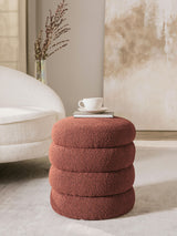 Beko Silindir Puf Şarap Kırmızısı Bukle