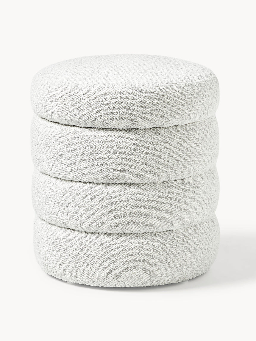 Beko Silindir Sandık Puf Kırık Beyaz Bukle