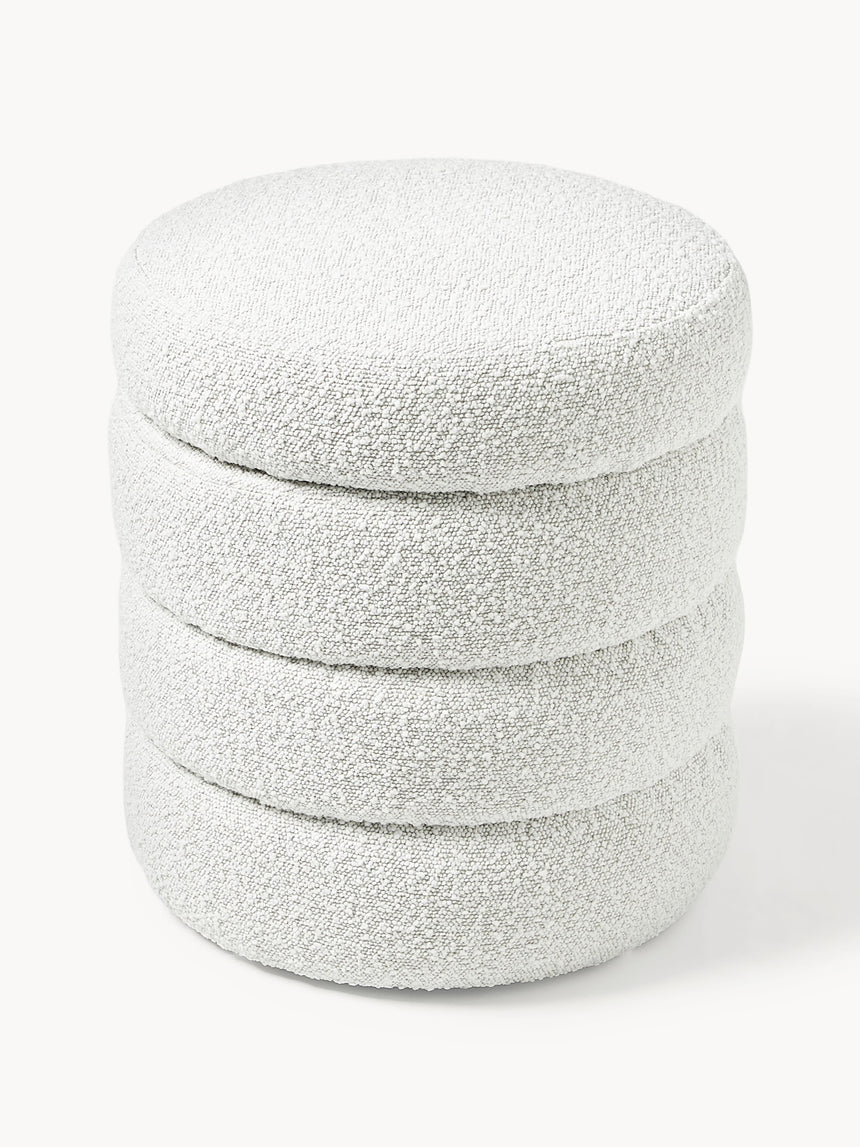 Beko Silindir Sandık Puf Kırık Beyaz Bukle