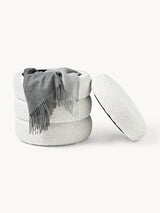 Beko Silindir Sandık Puf Kırık Beyaz Bukle