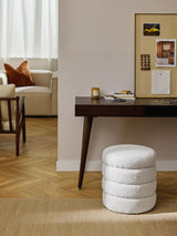 Beko Silindir Sandık Puf Kırık Beyaz Bukle